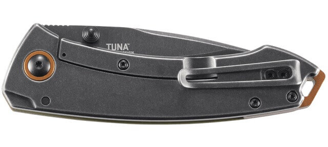 CRKT 2520C Tuna EDC 3.22" Folding Plain Stonewashed 8Cr14MoV SS Blade OD Green G10 Handle - Image 3