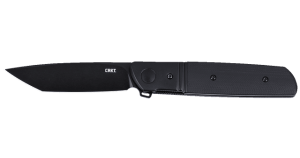 CRKT 5720KC Bamboozled EDC 3.31" Folding Tanto Plain Black Oxide D2 Steel Blade Black Textured G10/SS Handle