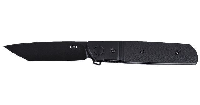 CRKT 5720KC Bamboozled EDC 3.31" Folding Tanto Plain Black Oxide D2 Steel Blade Black Textured G10/SS Handle - Image 4