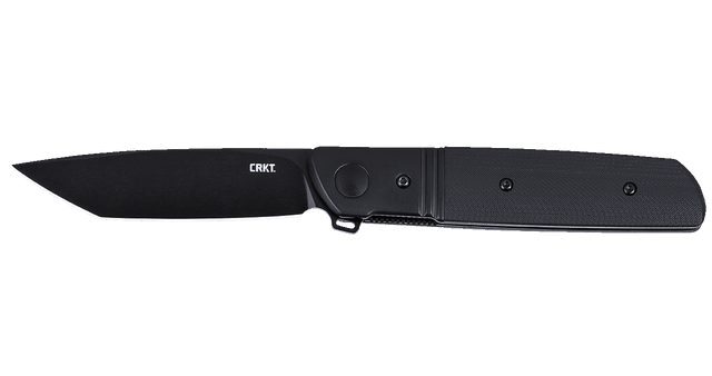 CRKT 5720KC Bamboozled EDC 3.31" Folding Tanto Plain Black Oxide D2 Steel Blade Black Textured G10/SS Handle