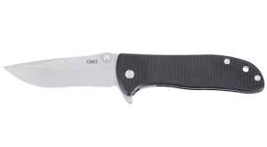 CRKT 6450D2C Drifter  EDC 2.88" Folding Plain Stonewashed D2 Steel Blade  Black Textured G10 Handle