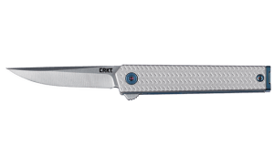 CRKT 7081C CEO Microflipper EDC 2.36" Folding Drop Point Plain Satin 12C27 Sandvik SS Blade  Gray Textured Aluminum Handle