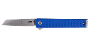 CRKT 7083C CEO Microflipper EDC 2.21" Folding Sheepsfoot Plain Satin 12C27 Sandvik SS Blade  Blue Aluminum Handle