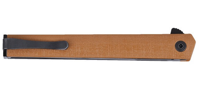 CRKT 7097DKC CEO Flipper 3.35" Folding Plain Black EDP AUS8A SS Blade Desert Tan GRN Handle - Image 3