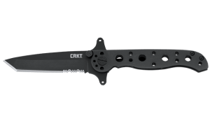 CRKT M1610KSFC M16 10KSFC 2.94" Folding Tanto Part Serrated Black EDP 8Cr14MoV SS Blade  Black Stainless Steel Handle