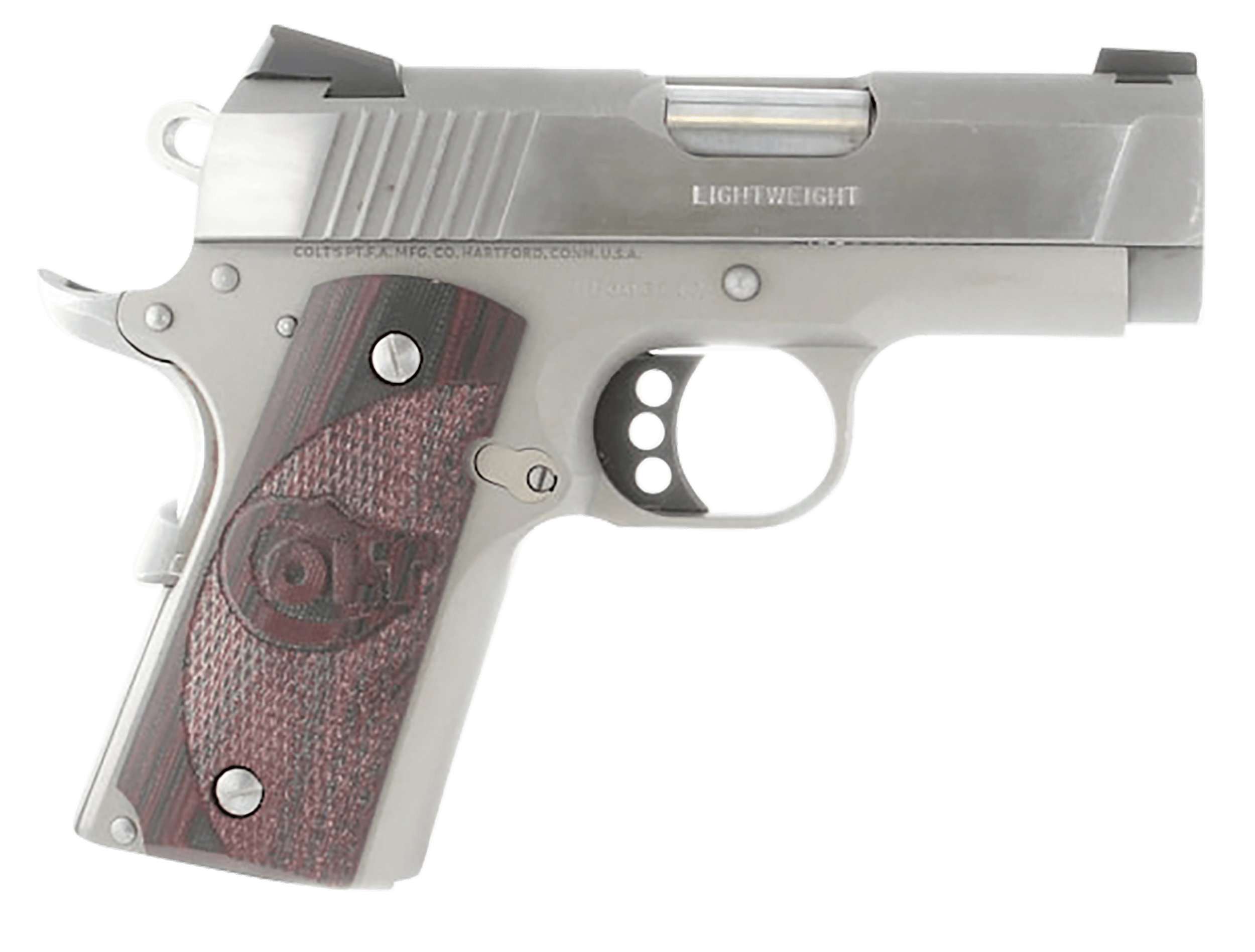 Colt Mfg O7000XE Defender Compact 45 ACP 7+1 3" Steel Barrel Stainless Serrated Slide Matte Stainless Aluminum Frame w/Beavertail Black Cherry Tactical G10 Grips Ambidextrous