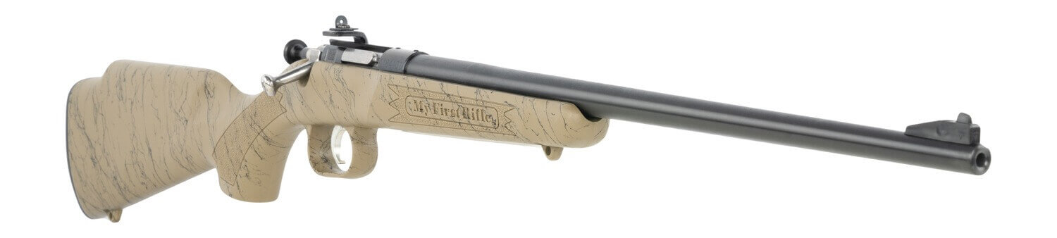 Crickett KSA2343 My First Rifle Gen2 22 LR 1rd 16.13" Blued Single Shot Barrel Drilled & Tapped Receiver Tan w/Black Webbing Fixed Synthetic Stock - Image 3