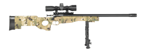 Crickett KSA2147 Precision Gen2 22 LR 1rd Blued Threaded Bull Barrel Drilled & Tapped Receiver MultiCam Skeletonized Synthetic Stock