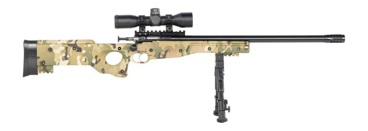 Crickett KSA2147 Precision Gen2 22 LR 1rd Blued Threaded Bull Barrel Drilled & Tapped Receiver MultiCam Skeletonized Synthetic Stock - Image 4