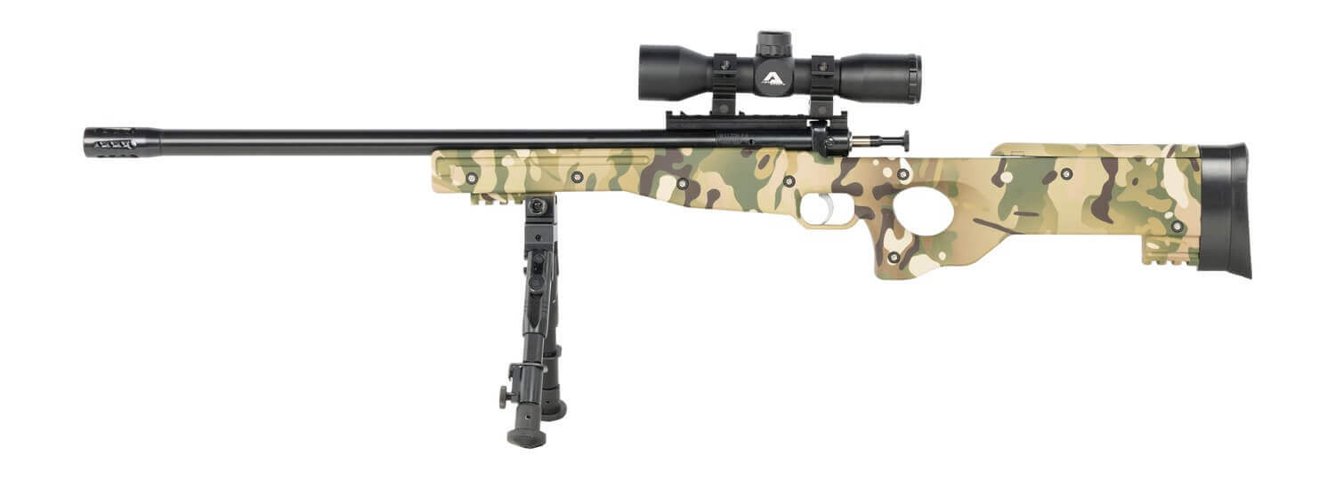 Crickett KSA2147 Precision Gen2 22 LR 1rd Blued Threaded Bull Barrel Drilled & Tapped Receiver MultiCam Skeletonized Synthetic Stock - Image 2