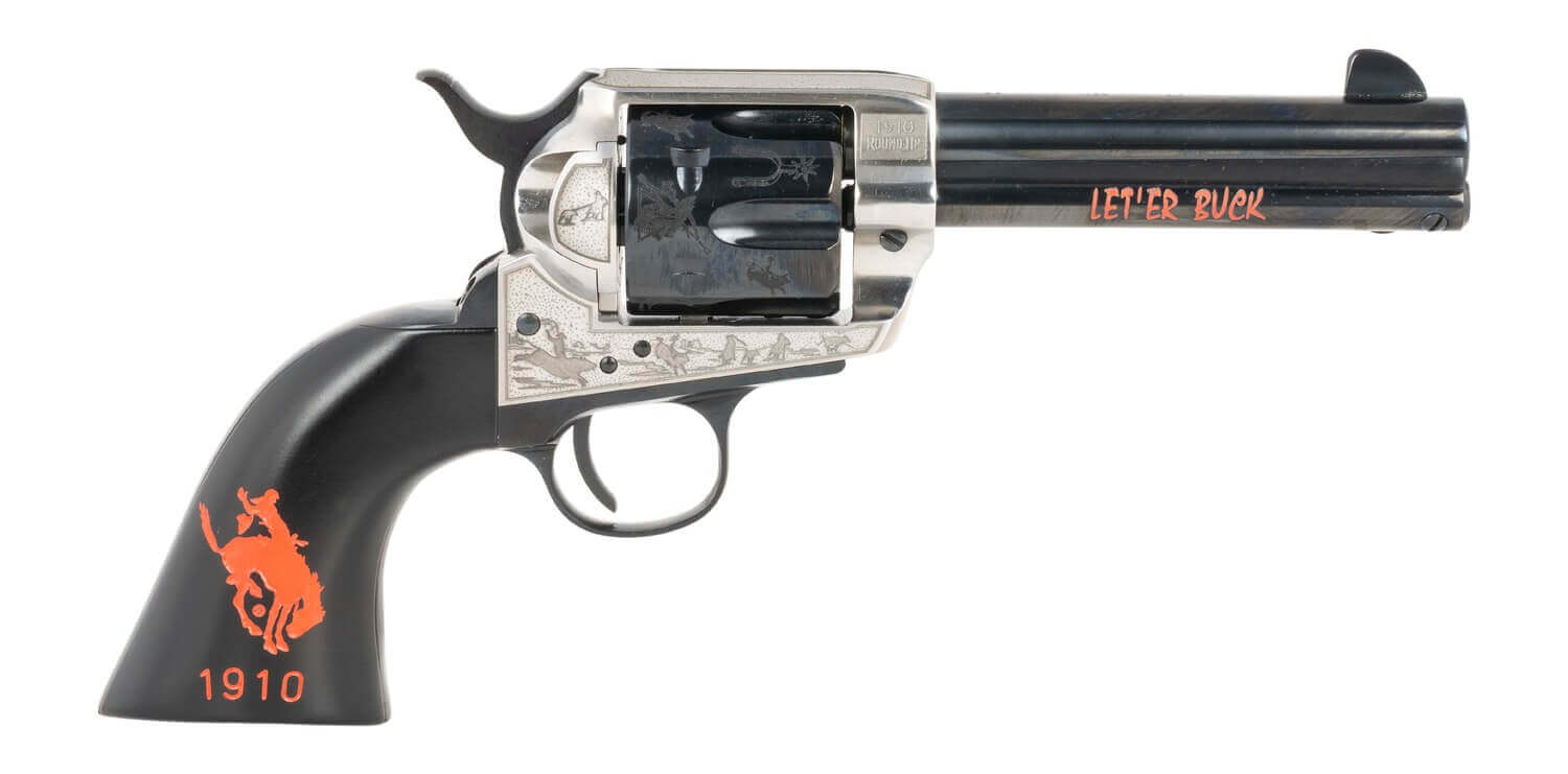 Pietta PFI45PR434BP 1873 Great Western II Pendleton RoundâUp 45 Colt (Long Colt) 4.75" Blued Engraved Barrel & Cylinder Ultra Black Engraved Grip Exposed Hammer - Image 4