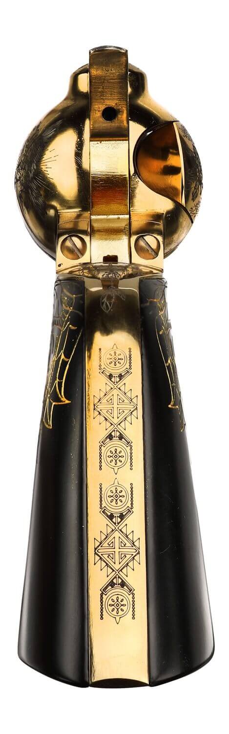 Pietta PFI45KOP434EP Keeper Of The Plains 45 Colt (Long Colt) 6 Shot 4.75" Ultra Black Engraved w/Eagle Feather Grip - Image 3