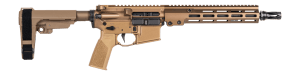 Geissele Automatics 08561S Super Duty MOD1 5.56 NATO No Magazine 11.50" Threaded Barrel Desert Dirt Cerakote Aluminum Receiver w/Picatinny Rail M-LOK Handguard DD Polymer SB Tactical SBA3 Brace Mil-Spec 6 Position Buffer Tube Geissele A17 Grip Ambi
