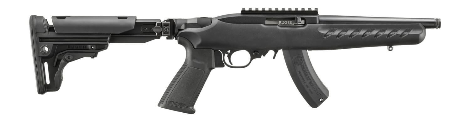 Ruger 33000 10/22 SBR 22 LR 15+1 8″ Matte Black Threaded Barrel Black Receiver w/Picatinny Rail Black Folding/Reversible Polymer Stock Polymer Grip Ruger 33000 10/22 SBR 22 LR 15+1 8″ Matte Black Threaded Barrel Black Receiver w/Picatinny Rail Black Folding/Reversible Polymer Stock Polymer Grip