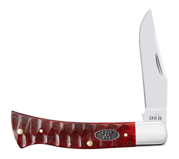 Case 51546 Axe Handle Folding Plain Tru-Sharp SS Blade Old Red Bone Jigged Bone Handle