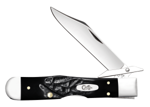 Case 18243 Cheetah Cub  Folding Clip Point w/Swing Guard Plain Polished Stainless Steel Blade  Black Rough Synthetic Handle