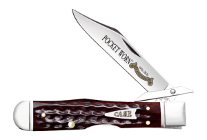 Case 55236 Cheetah Cub  Folding Plain Tru-Sharp SS Blade  Pocket Worn Mahogany Bone Handle