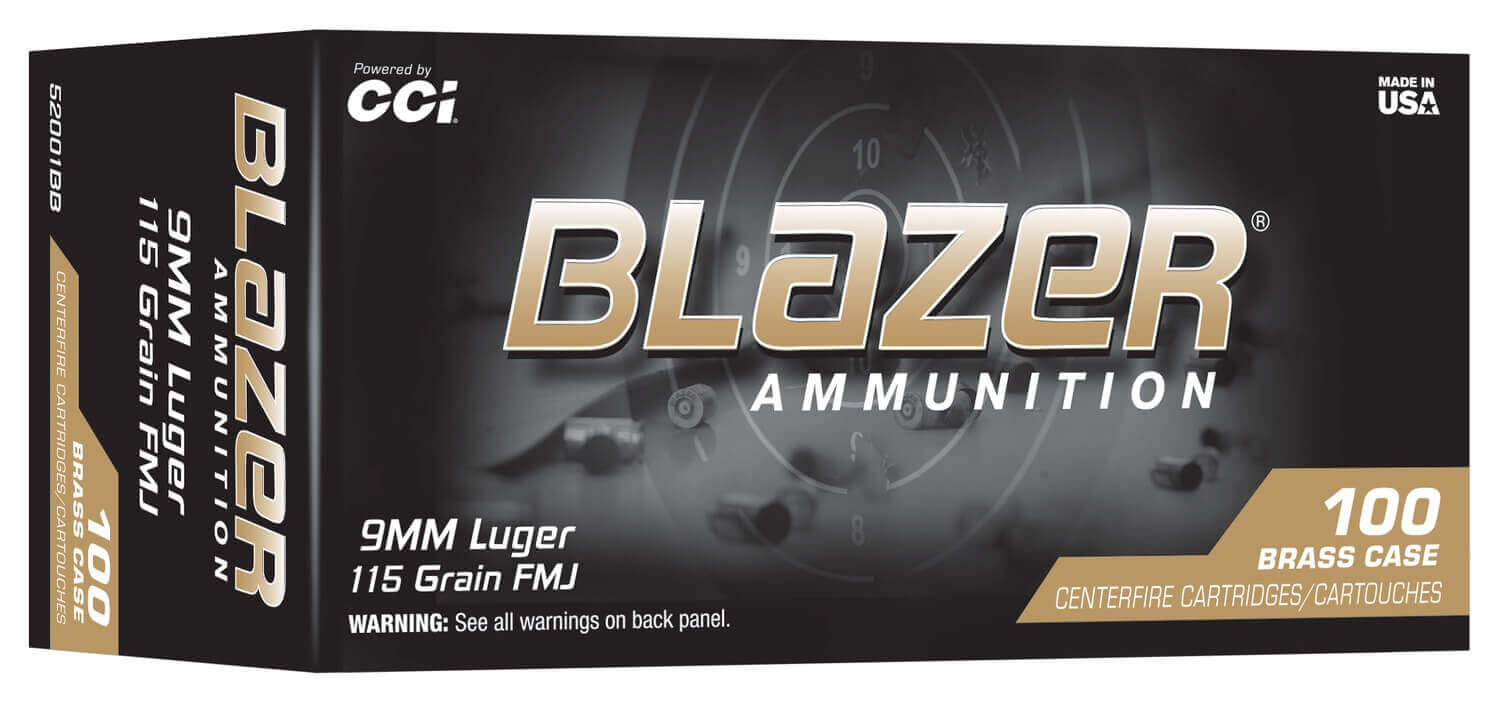 CCI 52001BB Blazer 9mmLuger 115gr Full Metal Jacket 100 Per Box/10 Case - Image 2