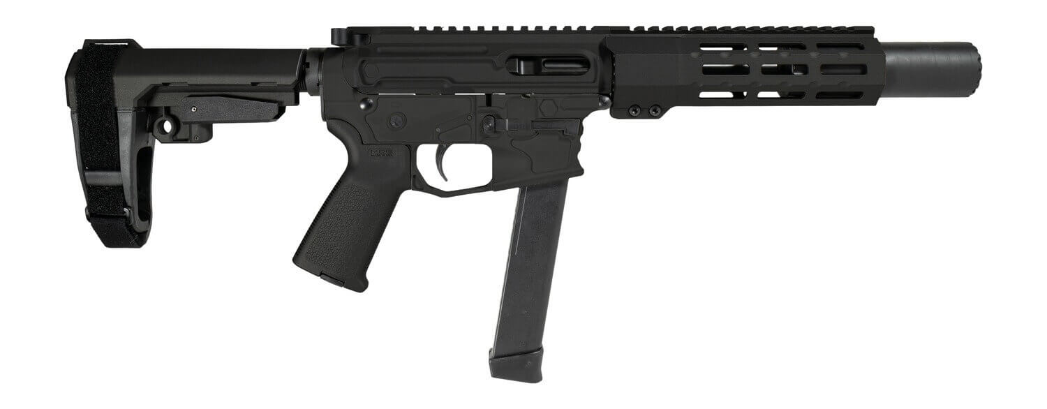 Shark Coast Tactical SCC06711SPBO9 Sneeky Pete 9mm Luger 30+1 5.50" Black Melonite Threaded Barrel Black Cerakote Receiver SB Tactical SBA3 Brace - Image 2