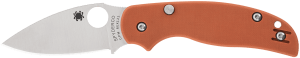 Spyderco C123GPBOR Sage 6 3" Folding Plain Satin CPM Rex 121 Blade  Burnt Orange Textured G10 Handle