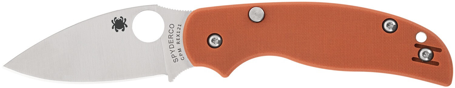 Spyderco C123GPBOR Sage 6 3" Folding Plain Satin CPM Rex 121 Blade Burnt Orange Textured G10 Handle - Image 3