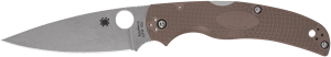 Spyderco C244PBN15V Native Chief Lightweight Sprint Run 4.02" Folding Plain Stonewashed CPM 15V Blade  Brown Textured FRN Handle