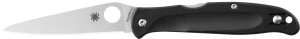 Spyderco C259PBK Charisma 2.98" Folding Plain Stonewashed CTS BD1N SS Blade  Black Textured FRN Handle