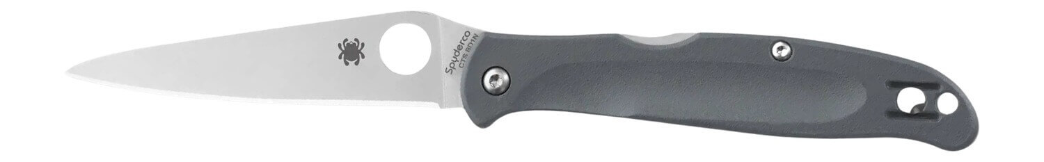 Spyderco C259PGY Charisma 2.98" Folding Plain Stonewashed CTS BD1N SS Blade Gray Textured FRN Handle - Image 2