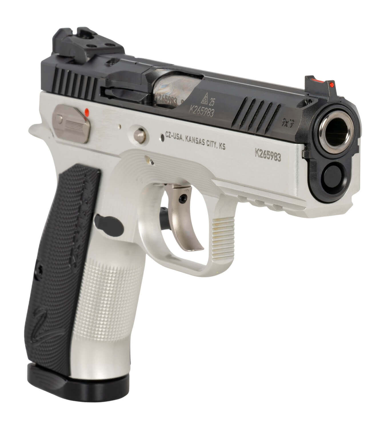 CZ-USA 86156 Shadow 2 Compact Frame 9mm Luger 15+1 4" Stainless Black Optic Ready/Serrated Slide Silver Aluminum Frame w/Beavertail & Picatinny Rail Black Duralumin Grip - Image 3