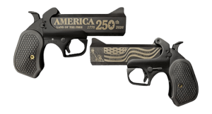 Bond Arms BA250TH-BLK-45/410 America 250th Anniversary 45 Long Colt/410 Gauge 2 Shot 4.25″ Engraved Black Cerakote Stainless Steel Barrel & Frame  Black B6 Resin Grip  Exposed Hammer