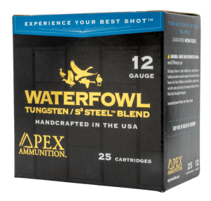 Apex Ammunition WS3-275 Waterfowl TSS/S3 12Gauge 3ā³ 1 5/16oz 2/7.5Shot 25 Per Box/10 Case Apex Ammunition WS3-275 Waterfowl TSS/S3 12Gauge 3ā³ 1 5/16oz 2/7.5Shot 25 Per Box/10 Case