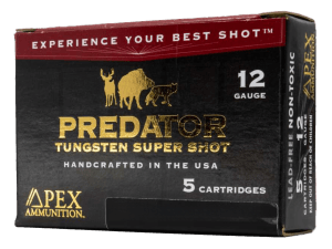 Apex Ammunition PK35-2502 Predator TSS 12Gauge 3.50ā³ 2.50oz 2Shot 5 Per Box/10 Case Apex Ammunition PK35-2502 Predator TSS 12Gauge 3.50ā³ 2.50oz 2Shot 5 Per Box/10 Case