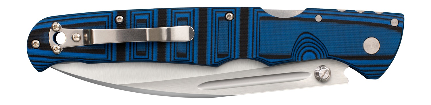 Cold Steel CS62P2A Frenzy II 5.50" Folding Sheepsfoot Plain Satin Polished S35VN SS Blade 6.75" Blue/Black G10 Handle - Image 2