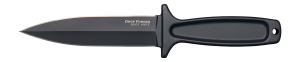 Cold Steel CS36MB Drop Forged Boot Knife 5" Fixed Spear Point Plain Black Matte Baked-On Anti Rust 52100 High Carbon Steel Blade  4" Black Kray-Ex Handle