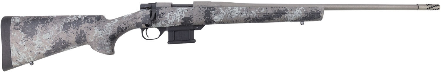 Howa HMFN6ARCGL 1500 Fence Line 6mm ARC 5+1 22" Tungsten Cerakote Threaded Barrel Tungsten Cerakote Aluminum Drilled & Tapped Receiver Gray Light Camo Fixed Synthetic Stock Right Hand - Image 2