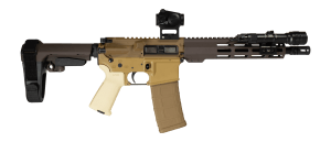 Shark Coast Tactical SCC06827KRA300-P Kraken 300 Blackout 30+1 10" Threaded Barrel Aluminum Receiver w/Picatinny Rail M-LOK Handguard Polymer SB Tactical SBA3 Brace Streamlight ProTac Rail Light 2 Vortex Crossfire Red Dot Magpul MOE Grip