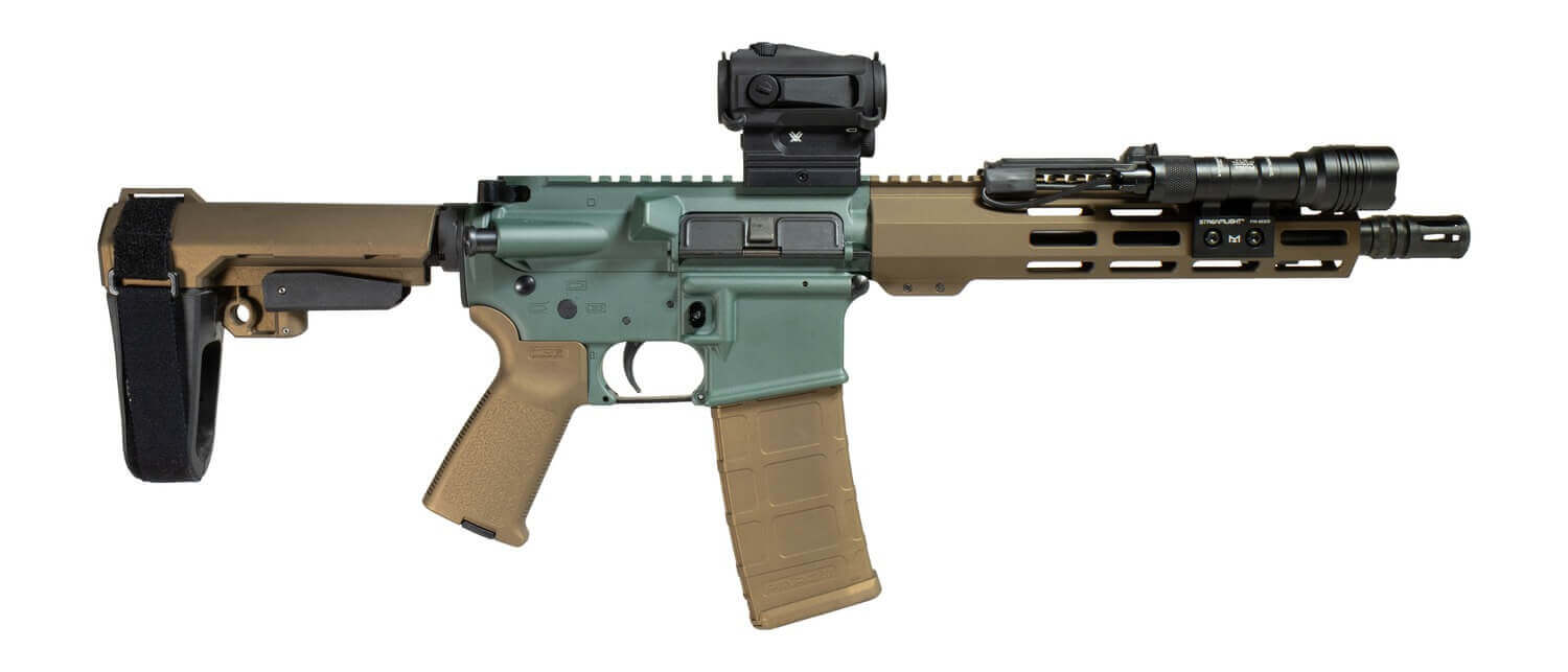 Shark Coast Tactical SCC06568GOB300-P Goblin Bundle 300 Blackout 30+1 10" Threaded Barrel Aluminum Receiver w/Picatinny Rail M-LOK Handguard Polymer SB Tactical SBA3 Brace Streamlight ProTac Rail Light 2 Vortex Crossfire Red Dot Magpul MOE Grip - Image 2