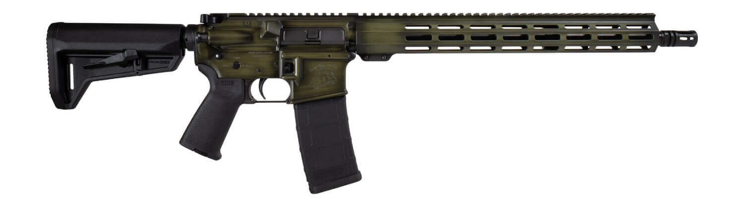 Shark Coast Tactical 300-044-1000-14 Distressed 5.56 NATO 30+1 16" Black Melonite Threaded Barrel Green Distressed Cerakote Aluminum Receiver w/Picatinny Rail M-LOK Handguard Magpul MOE SL Black Polymer Stock Magpul MOE Grip Right Hand - Image 2
