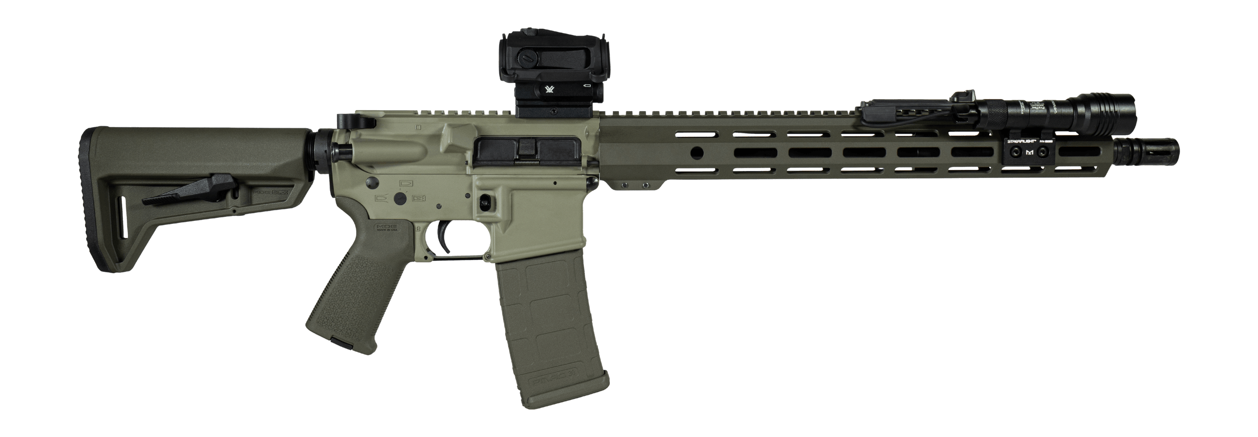 Shark Coast Tactical SCC04137GKNL Grassy Knoll Bundle 5.56 NATO 30+1 16" Black Melonite Threaded Barrel 2-Tone Green Cerakote Aluminum Receiver w/Picatinny Rail M-LOK Handguard Magpul MOE SL OD Green Polymer Stock Magpul MOE Grip Right Hand