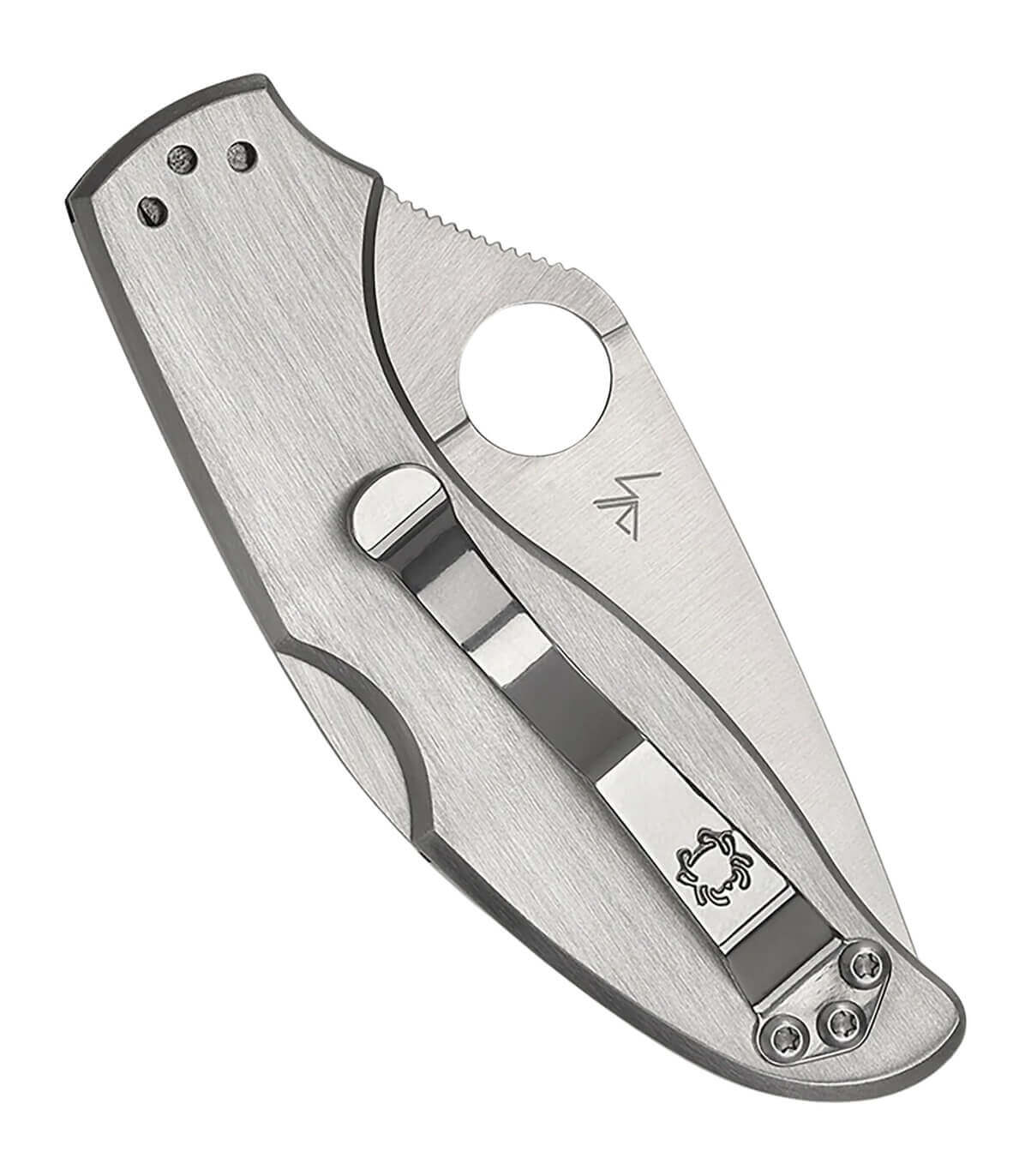 Spyderco C261P UpTern UpTern Plain Satin 8Cr13MoV SS Blade Satin Stainless Steel Handle - Image 2