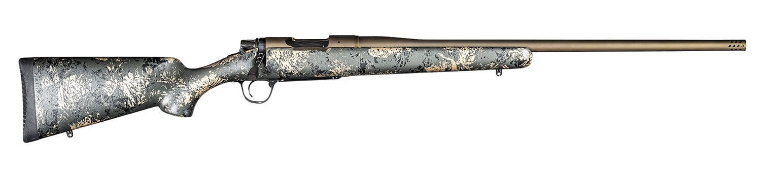 Christensen Arms 801-01349-00 Mesa FFT TI Full Size 25 Creedmoor 4+1 20" Burnt Bronze Cerakote Threaded Barrel Burnt Bronze Cerakote Titanium Drilled & Tapped Receiver Carbon w/Green & Tan Accents Fixed Carbon Fiber Stock - Image 2