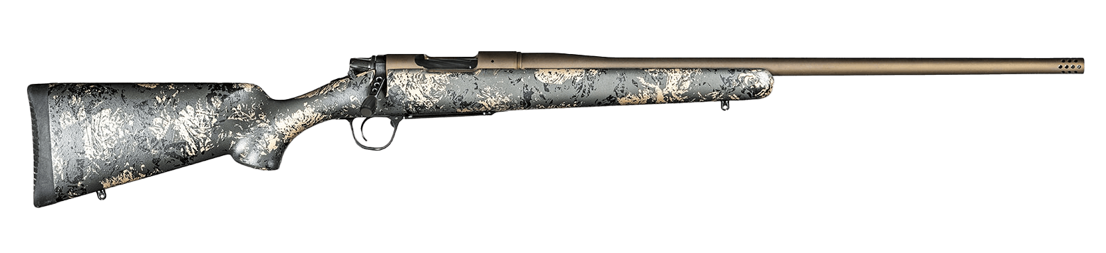 Christensen Arms 801-01349-00 Mesa FFT TI Full Size 25 Creedmoor 4+1 20" Burnt Bronze Cerakote Threaded Barrel Burnt Bronze Cerakote Titanium Drilled & Tapped Receiver Carbon w/Green & Tan Accents Fixed Carbon Fiber Stock