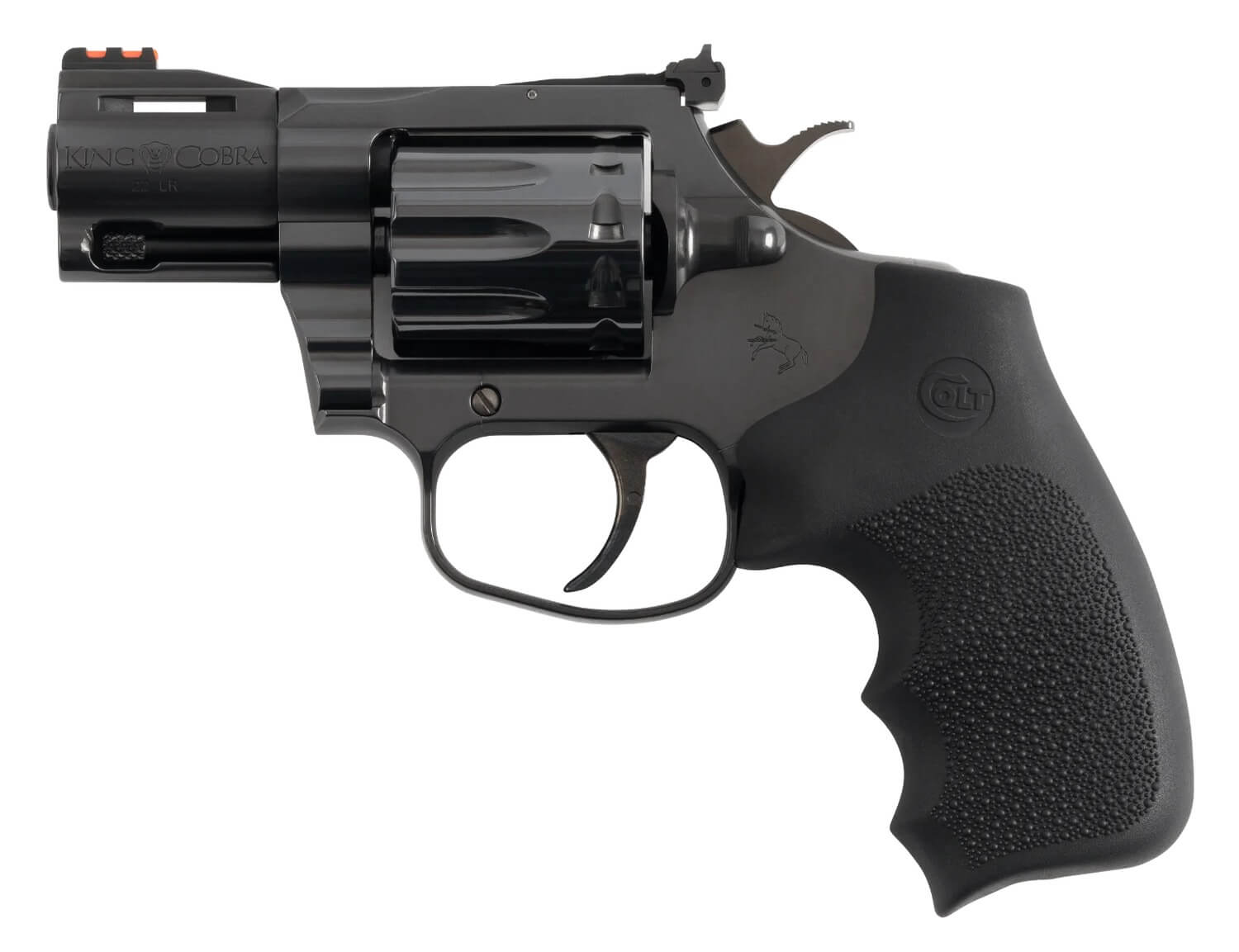Colt Mfg KCOBRA22-BP2RFO King Cobra Target 22 LR 10rd Shot 2″ Blued Vent Rib Barrel Blued Carbon Steel Cylinder & Frame Black Hogue Overmolded Grip Exposed Hammer Colt Mfg KCOBRA22-BP2RFO King Cobra Target 22 LR 10rd Shot 2″ Blued Vent Rib Barrel Blued Carbon Steel Cylinder & Frame Black Hogue Overmolded Grip Exposed Hammer
