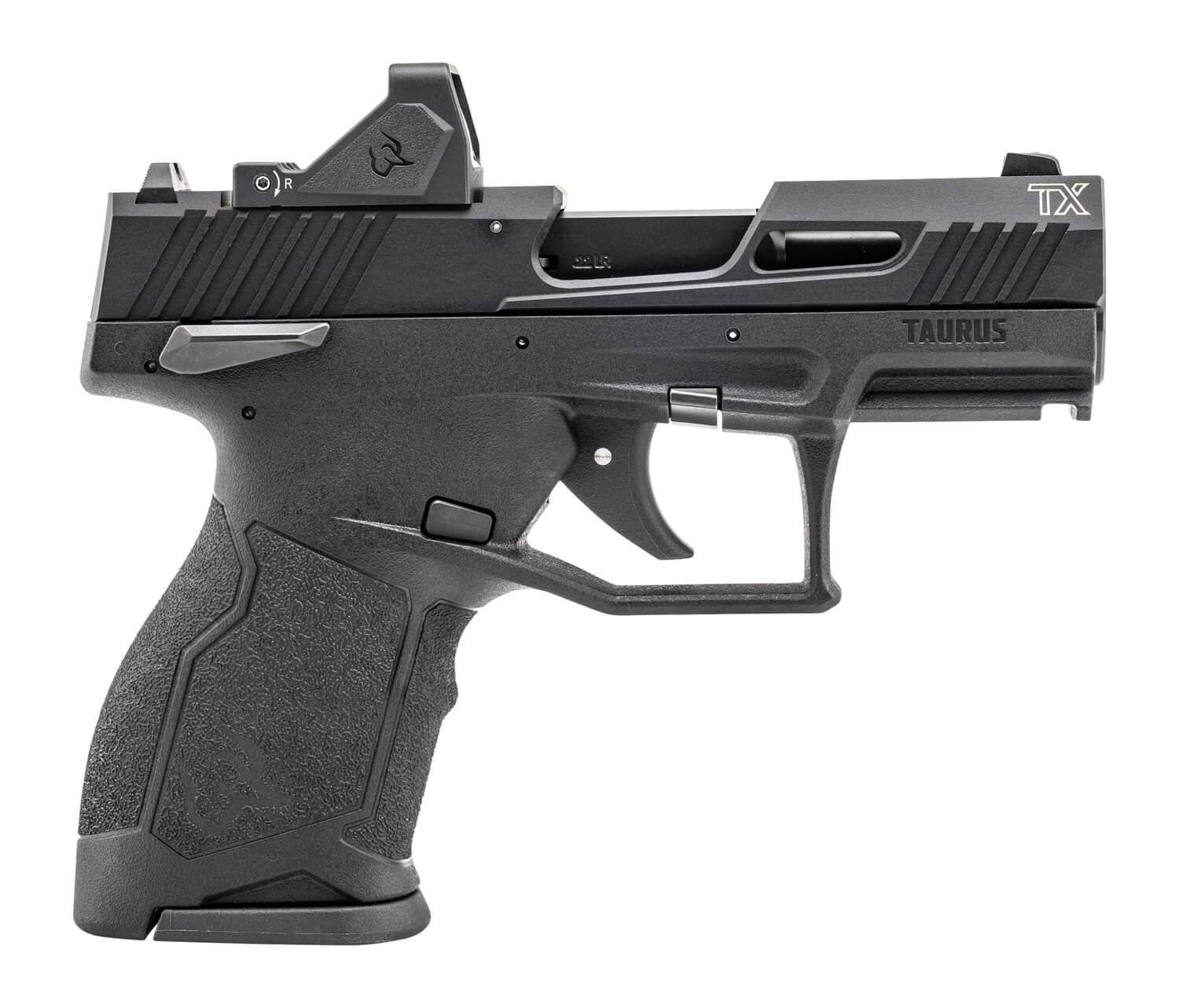 Taurus 1-TX22131-10RD TX22 w/Optic Compact 22 LR 10+1 3.60″ Matte Black Barrel Black Hard Coat Anodized Serrated w/Optic Slide Black Polymer Frame w/Accessory Rail Textured Grip Viridian RFX-11 Green Dot Holosun K/Shield RMSc Footprint Taurus 1-TX22131-10RD TX22 w/Optic Compact 22 LR 10+1 3.60″ Matte Black Barrel Black Hard Coat Anodized Serrated w/Optic Slide Black Polymer Frame w/Accessory Rail Textured Grip Viridian RFX-11 Green Dot Holosun K/Shield RMSc Footprint
