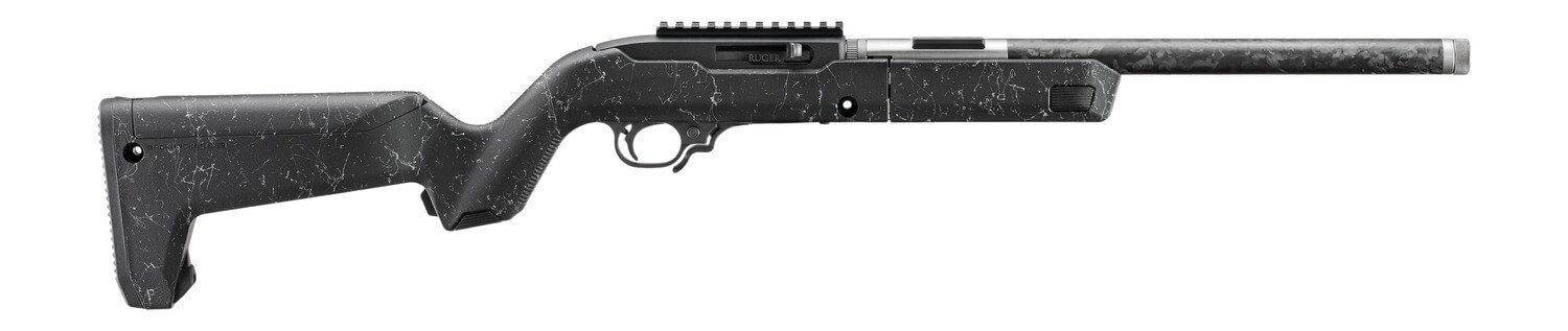 Ruger 32034 10/22 Carbon Fiber Takedown 22 LR 10+1 16.10″ Carbon Fiber Threaded Barrel Black Receiver w/Scope Rail Textured Black w/White Specks Magpul X-22 Backpacker Synthetic Stock Ruger 32034 10/22 Carbon Fiber Takedown 22 LR 10+1 16.10″ Carbon Fiber Threaded Barrel Black Receiver w/Scope Rail Textured Black w/White Specks Magpul X-22 Backpacker Synthetic Stock