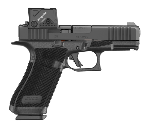 Glock P64550B03DC8A3 G45 Gen6 w/Aimpoint Crossover 9mm Luger 17+1 4.02" Black GMB Barrel  Black nDLC Steel Optic Ready/Serrated Slide  Black Polymer Frame w/Accessory Rail  Interchangeable Backstrap Grip  Ambidextrous