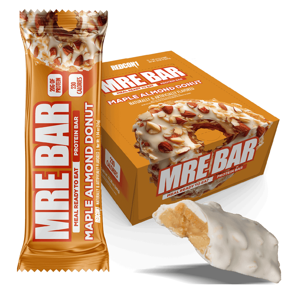 Redcon1 RC1MREBAR12PKMAP MRE Protein Bar Maple Almond Donut 1 Serving Per Package 12PK Redcon1 RC1MREBAR12PKMAP MRE Protein Bar Maple Almond Donut 1 Serving Per Package 12PK