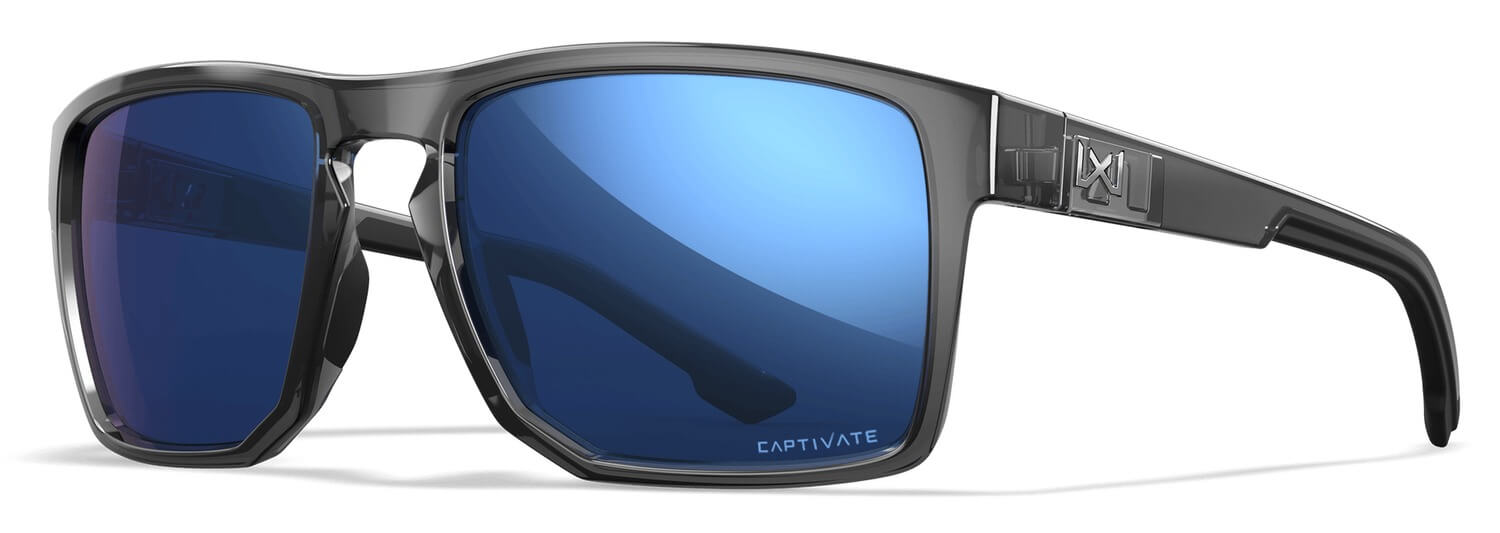 Wiley X AC6FND09 Founder Captivate Blue Mirror Lens Polycarbonate/Gloss Crystal Grey Frame Wiley X AC6FND09 Founder Captivate Blue Mirror Lens Polycarbonate/Gloss Crystal Grey Frame