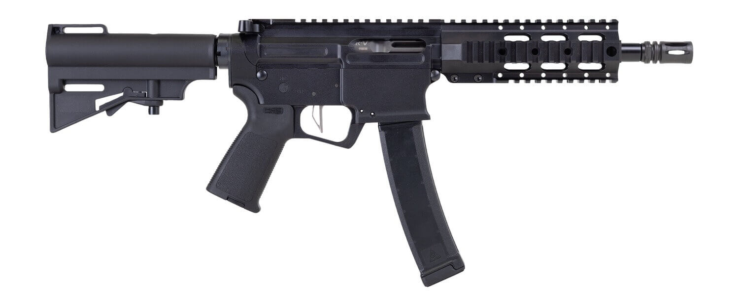 Dpms Panther Arms DP51655221916 Kitty Kat S9 9mm Luger 33+1 8" Black Nitride Heavy Threaded Barrel Black Hardcoat Anodize Aluminum Receiver w/Picatinny Rail DPMS Quad Rail Handguard Black Polymer SB Tactical SBA3 Brace Magpul MOE Grip - Image 3