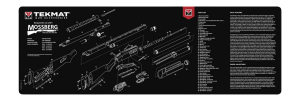 TekMat TEKR36MOSSBERG Black/Gray Thermoplastic 12″ x 36″ Mossberg Shotgun Parts Diagram Illustration